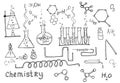 Hand drawn chemistry set Royalty Free Stock Photo