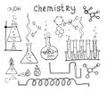 Hand drawn chemistry set Royalty Free Stock Photo