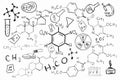 Hand drawn chemistry set Royalty Free Stock Photo