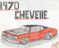 Hand drawn 1970 chevelle