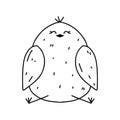 Hand drawn chick icon in doodle style. Cartoon chick vector icon for web design isolated on white background Royalty Free Stock Photo