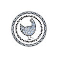 Hand drawn chicken emblem