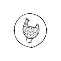 Hand drawn chicken emblem