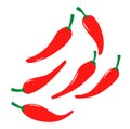 Hand drawn chilly pepper. Hot red chili peppers, cartoon mexican chilli or chillies illustration, vectors paprika. doodle Royalty Free Stock Photo