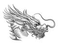 Hand drawn chinese dragon head Royalty Free Stock Photo