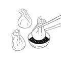 Hand drawn Chinese wontons illustration