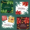 hand drawn christmas banners collection abstract design vector illustration Royalty Free Stock Photo