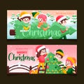 hand drawn christmas banners vector design illustration Royalty Free Stock Photo