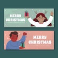 hand drawn christmas banners vector design illustration Royalty Free Stock Photo