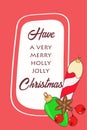 Hand drawn Christmas card. Merry Christmas and New Year typography. Cute holidays greeting card, invitation, poster and templates.