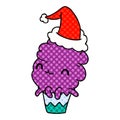 hand drawn christmas cartoon of kawaii muffin