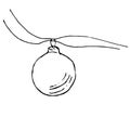 Hand drawn Christmas decorations isolated on a white background.
