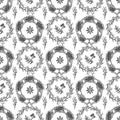 Hand drawn Christmas decorations seamless pattern background Royalty Free Stock Photo