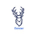 Hand drawn Christmas deer Donner