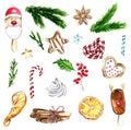 Hand drawn Christmas holiday set Royalty Free Stock Photo