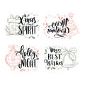 hand drawn christmas label set vector design Royalty Free Stock Photo