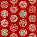 Hand-drawn Christmas snowflake decorations designs, seamless vector pattern Royalty Free Stock Photo