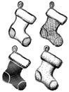 Hand drawn christmas stocking