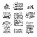 Hand drawn Christmas things on white background. Creative ink art work. Actual vector doodle drawing and Holidays text