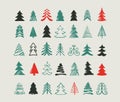 Hand drawn Christmas tree icons and elements Royalty Free Stock Photo