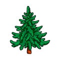 Hand drawn Christmas tree. Vector illustration