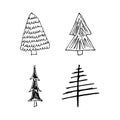 Hand drawn Christmas trees