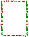 Hand drawn Christms frame with red green traditional ornaments and empty copyspace. December winter xmas decoration