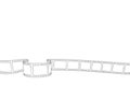 Hand drawn cinema film strip for camera or projector isolated white background. Sketch empty frame film strip for text, festival, Royalty Free Stock Photo