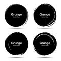 Hand drawn circle brush sketch set. Vector circular grunge doodle round circles. Brush smear stain texture.