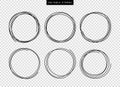 Hand drawn circle line sketch set. Vector circular scribble doodle round circles for message note mark design element Royalty Free Stock Photo