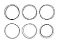 Hand drawn circle line sketch set. Vector circular scribble doodle round circles for message note mark design element Royalty Free Stock Photo