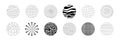Hand drawn circle pattern. Circular geometric minimalistic texture, notebook cover memphis graphic shapes. Vector