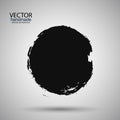 Hand drawn circle shape. label, logo design element. Brush abstract wave. Black enso zen symbol. Template for text.Vector illustra Royalty Free Stock Photo