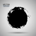 Hand drawn circle shape. label, logo design element. Brush abstract wave. Black enso zen symbol. Template for text.Vector illustra Royalty Free Stock Photo