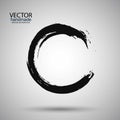 Hand drawn circle shape. label, logo design element. Brush abstract wave. Black enso zen symbol. Template for text.Vector illustra Royalty Free Stock Photo