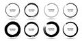 Hand drawn circle sketch set. Grunge doodle scribble round circles for message note mark. Brush circular smears. Vector Royalty Free Stock Photo