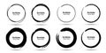 Hand drawn circle sketch set. Grunge doodle scribble round circles for message note mark. Brush circular smears. Vector