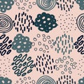 Hand Drawn Circles and Dots Vector Seamless Pattern Royalty Free Stock Photo