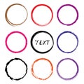 Hand drawn vector circles line sketch set. frames. Royalty Free Stock Photo