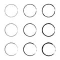 Hand drawn circles sketch. Black Vector doodle ellipses. Doodle circles for design elements.