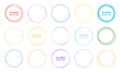 Hand drawn circles sketch frame big superset. Color circles set. Vector illustration on a white background, for your text or quote