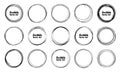 Hand drawn circles sketch frame big superset. Rounds scribble line circles. Vector illustration on a white background, for your