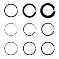 Hand drawn circles sketch. Vector grunge round shapes. Doodle circles for design elements. Royalty Free Stock Photo