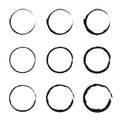 Hand drawn circles sketch. Vector grunge round shapes. Simple hand drawn circle.