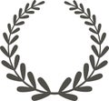 Hand drawn circular laurel wreath creating a frame with negative space, suitable for various design purposes and