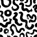 Hand drawn circular lines vector seamless pattern. Royalty Free Stock Photo