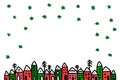 Hand drawn city villge town landscape. Cartoon minimalism style. Houses in a row. Illustration for prints posters cards