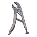 Hand drawn clamping pliers tool Royalty Free Stock Photo