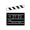 Hand drawn Clapperboard vector illustration isolated on white background Royalty Free Stock Photo