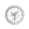 Hand drawn clock with karateka instead of hands